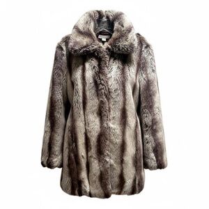 Coldwater Creek Faux Fur Coat. Size M 10-12